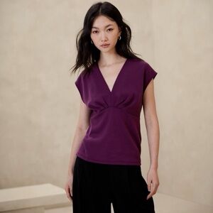 NWT Banana Republic Purple Pleated Scuba Top